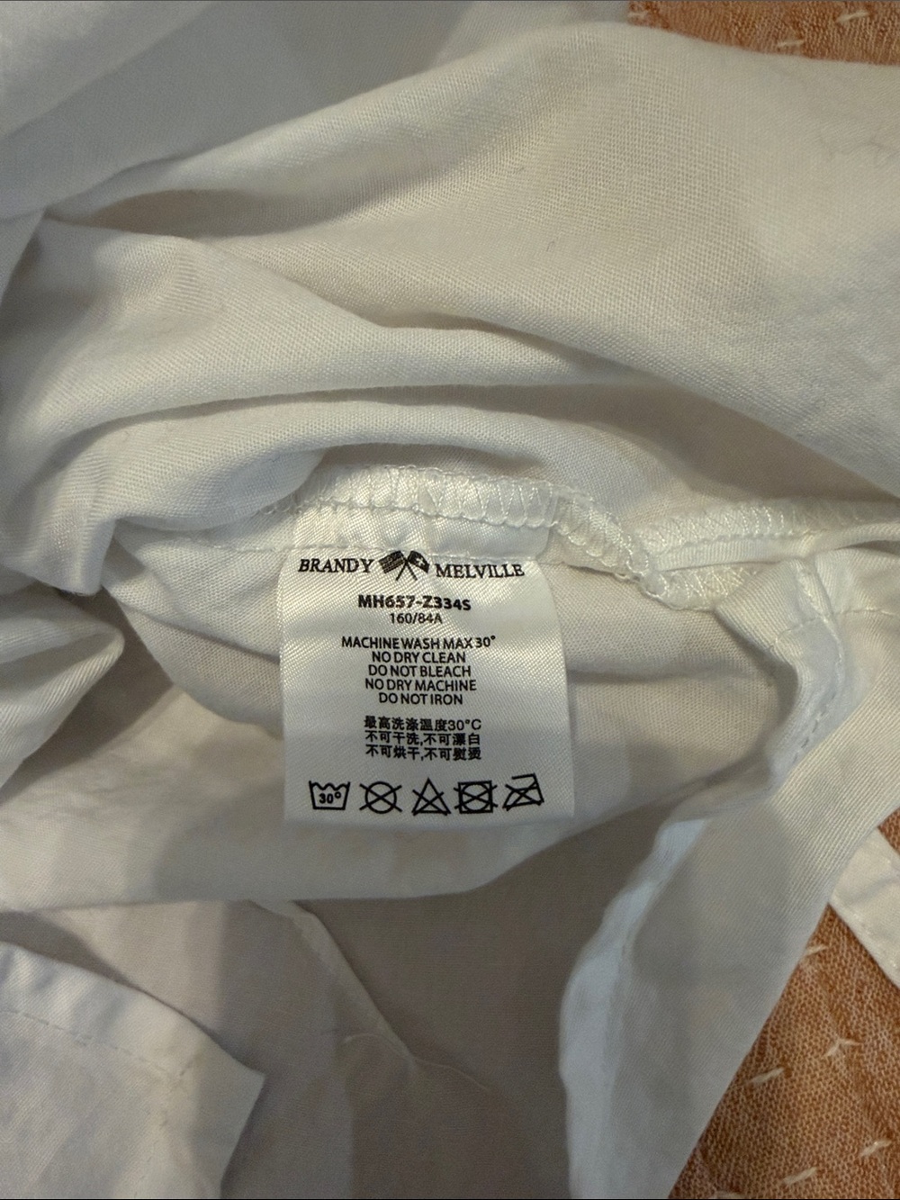 Brandy Melville White V-Neck Tank Top w/Tie Back - Picture 3 of 4
